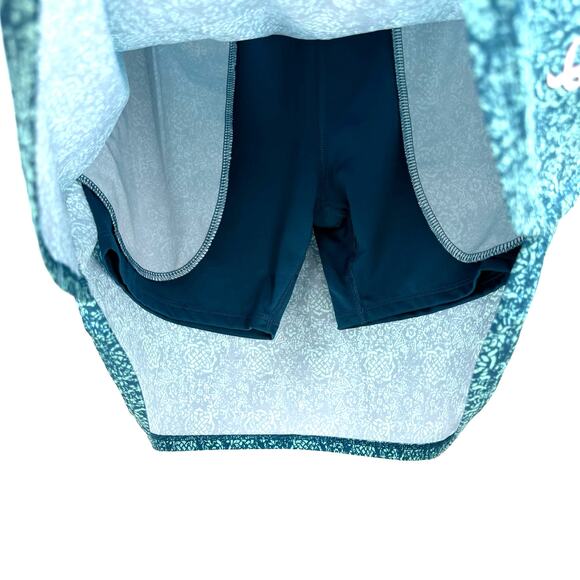 Earth Yoga Size Medium Mini Skort Blue Patterned Skirt Shorts Drawstring Komen - Picture 4 of 5